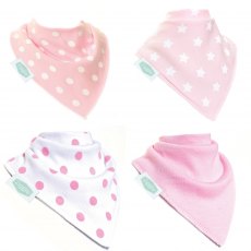 Bandana Dribble Bib 4 Pack Pink White