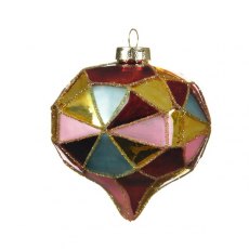 Christmas Glass Union Diamond Cut Multi