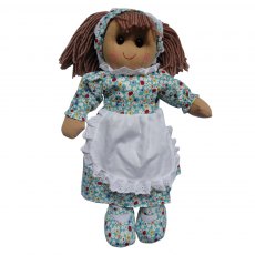 Powell Craft Rag Doll with Blue Floral Dress & Pinny