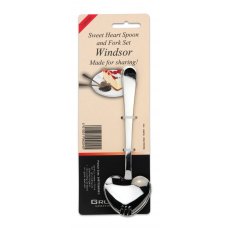 2pc Heart Shaped Spoon & Fork Set Windsor