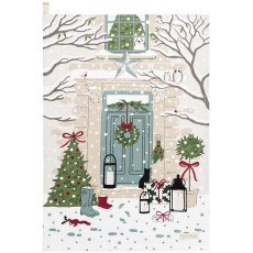 Holly & Berry Scene Tea Towel