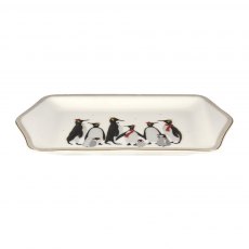 Sara Miller Penguin Christmas Dessert Tray