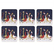 Sara Miller Geese Christmas Coasters Set Of 6