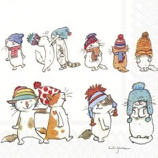 IHR Napkins Cats With Hats