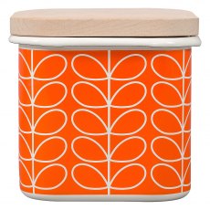 Orla Kiely Enamel Storage Jar Linear Stem Persimmon