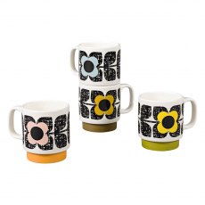 Orla Kiely Stacking Mugs Set of 4 Scribble Square Flower