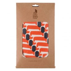 Orla Kiely Double Oven Glove Dachshund Persimmon