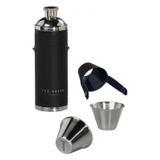 Ted Baker Hip Flask With Shot Cups Black Brogue Monkian