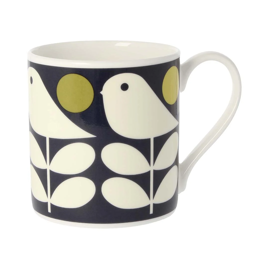 Orla Kiely Quite Big Early Bird Dark Navy Mug