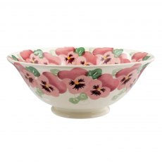 Pink Pansy Medium Serving Bowl