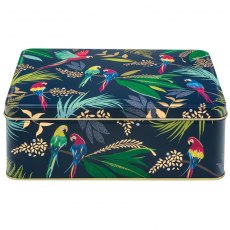 Sara Miller Parrot Deep Rectangular Tin