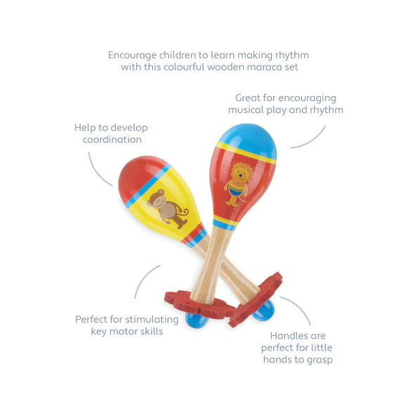 Orange Tree Toys Lion & Monkey Maraca Set