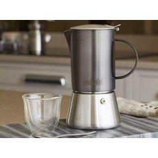 La Cafetiere Edited 4 Cup Stainless Steel Stovetop Gun Metal Grey