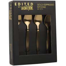 S/4 Brushed Gold Espresso Spoons