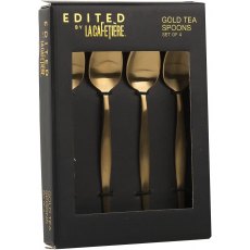 S/4 Brushed Gold Tea Spoons