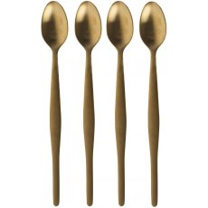 S/4 Brushed Gold Latte Spoons