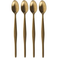 La Cafetiere Set of 4 Brushed Gold Latte Spoons