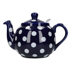 Blue/White Spot Farmhouse Filter Teapot 4 Cup
