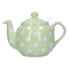 Peppermint/White Spot Farmhouse Filter Teapot 4 Cup