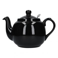 Gloss Black Farmhouse Filter Teapot