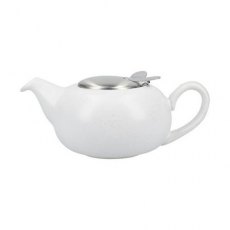 Matt Speckled White Pebble Filtered Teapot 2 Cup