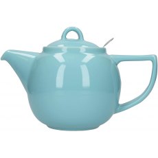 2 Cup Capacity London Pottery Geo Teapot with Stainless Steel Infuser Aqua Blue 
