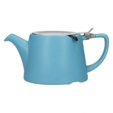 Satin Blue Oval Filter Teapot 3 Cup