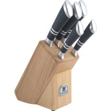 Sabatier 5pc Knife Set With Ash Wood Block
