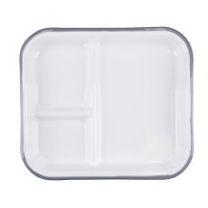 Living Nostalgia Enamel Camping Plate White/Grey