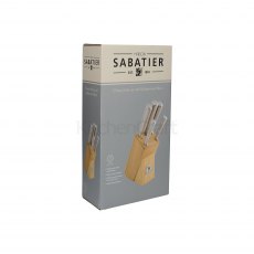 Sabatier 5pc Knife Set With Rubberwood Block