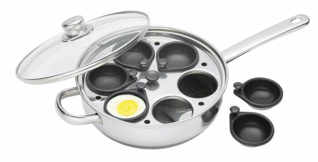 Kitchen Craft Stainless Steel Deep Six Hole Egg Poacher