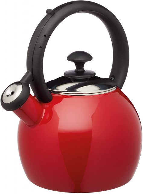 Le Xpress Red Enamelled Whistling Kettle