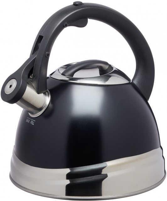 Le Xpress Black Stainless Steel Whistling Kettle