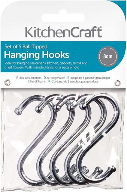 Chrome Plated Hanging S Hooks 80mm