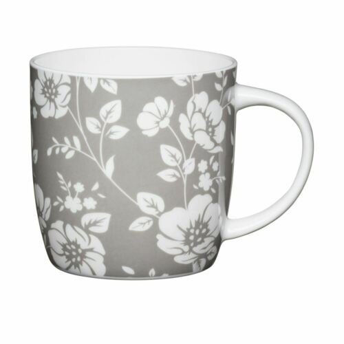 KitchenCraft KC Grey Floral Barrel Mug
