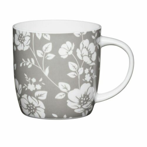 Kitchen Craft KC Grey Floral Barrel Mug