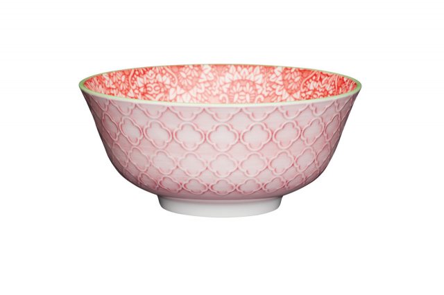 KitchenCraft Red Damask Ceramic Bowl