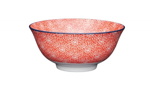 KitchenCraft Red Floral Stoneware Bowl