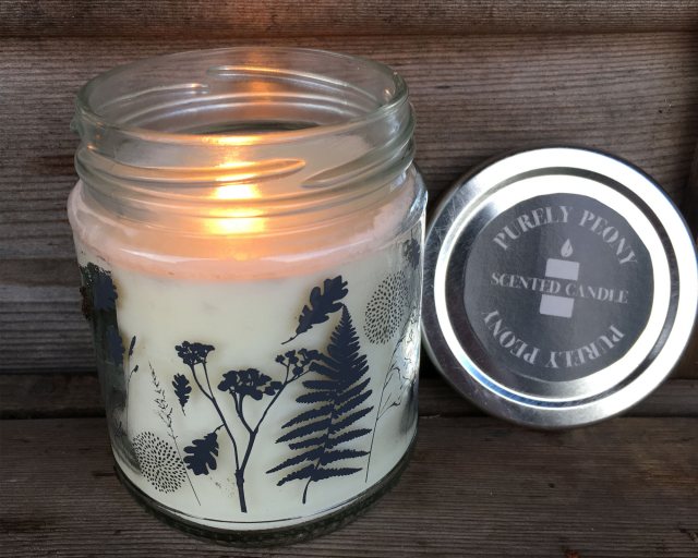 D/C   Jam Jar Candle - Purely Peony