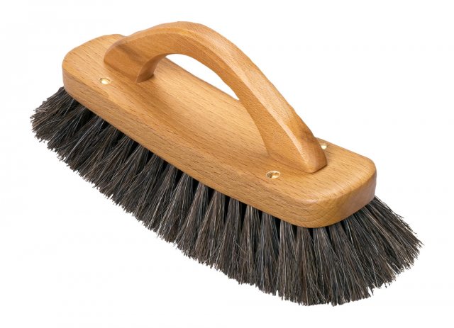 Redecker Shoe Shine Brush With Handle Black Horsehair 21cm