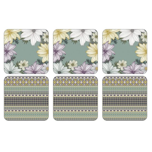 Portmeirion Pottery Yvonne Elllen Slogan Coaster Set of 4