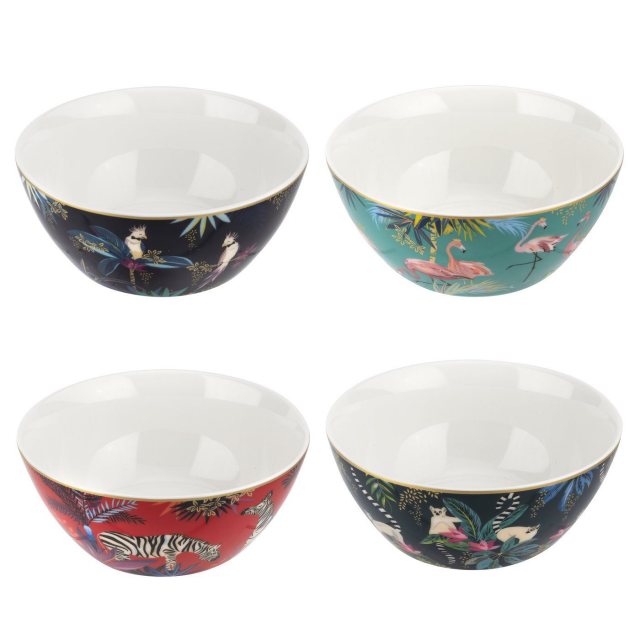 Sara Miller London Caroline Gardner Orange Scallop Edge Heart Cereal Bowl