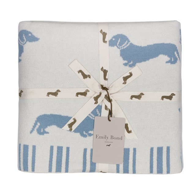 Emily Bond Emily Bond Dachshund Knitted Throw