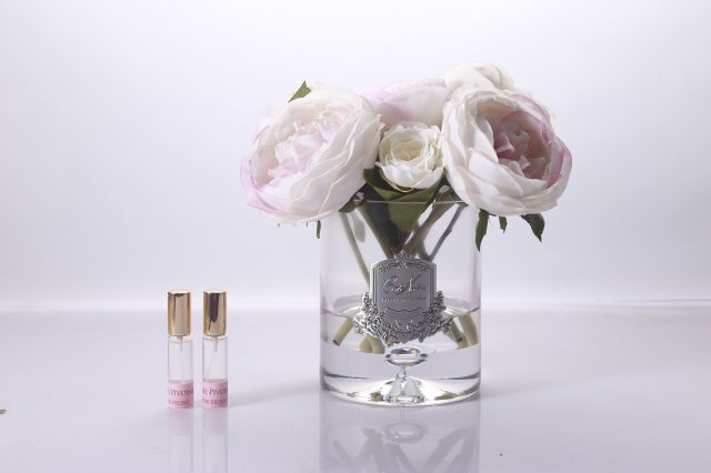 Ridged Clear Smoked Glass Soap Dispenser