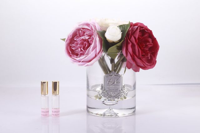 Ridged Clear Smoked Glass Soap Dispenser