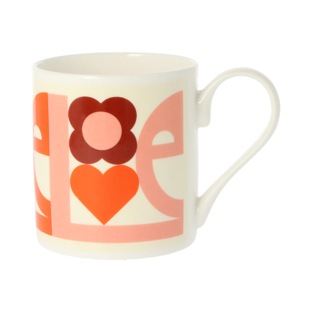 Orla Kiely Love Pink Quite Big Mug