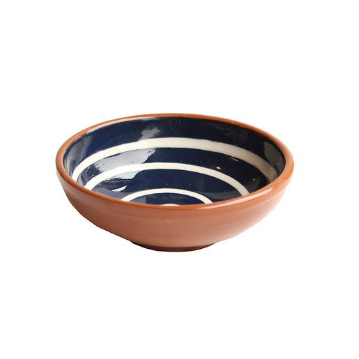 Swirly Tapas Shallow Bowl Blue & Cream 12cm