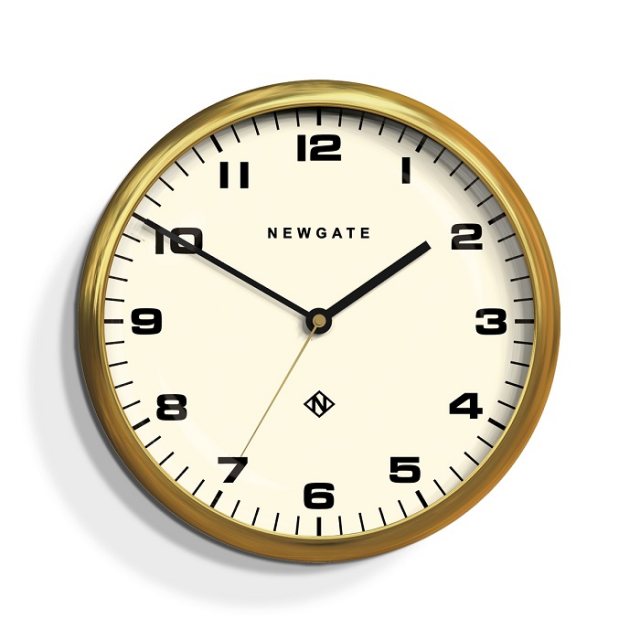 The Chrysler Radial Brass Wall Clock White Face