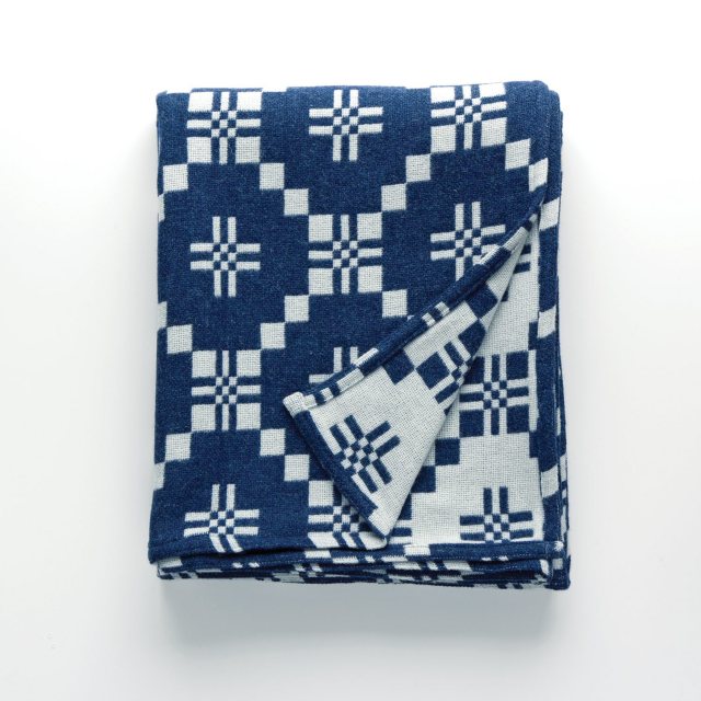 Melin Tregwynt Portmeirion Toll Lambswool Check Throw - Beige / Multicolour