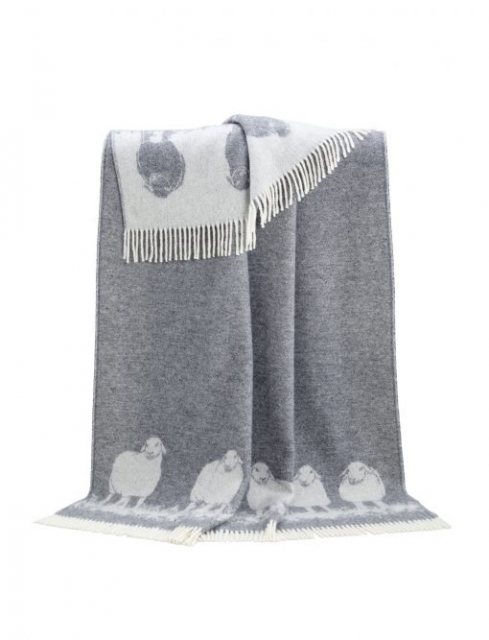 Lambswool Whitstable Throw Harbour Blue 140x185cm